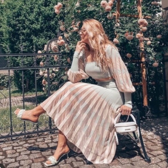 Zara Pleated Knit Skirt - Picture 6 of 10